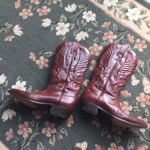 KJ Longlife VTG Cowboy Cowgirl Boots Shoes Brown